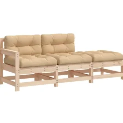 3-delige Loungeset met kussens massief hout>vidaXL Best