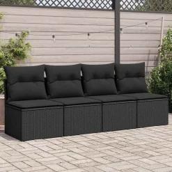 2-delige Loungeset met kussens poly rattan acacia><noscript><img width=