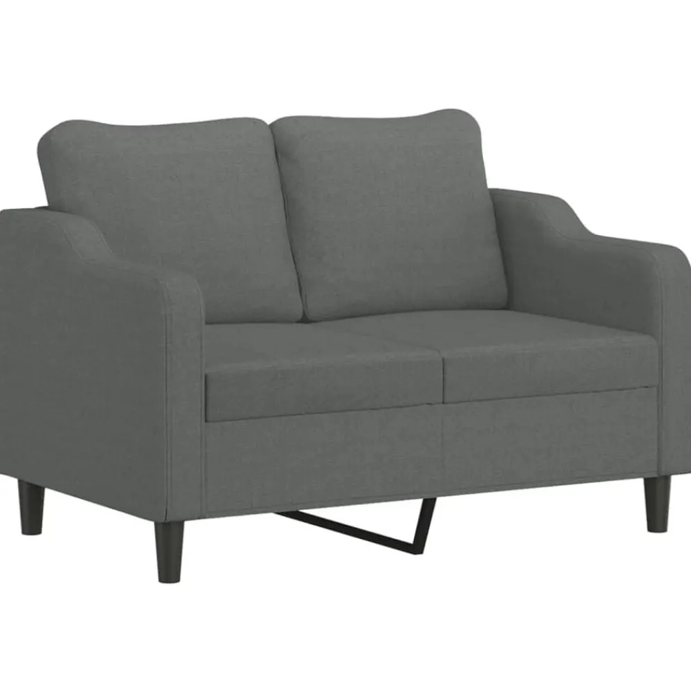 Banken*vidaXL 2-delige Loungeset met kussens stof Donkergrijs