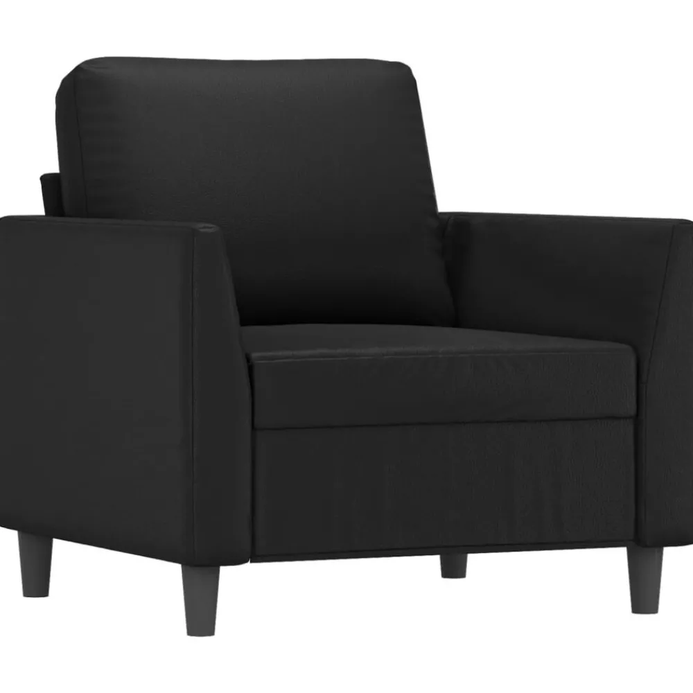 Banken*vidaXL 4-delige Loungeset met kussens kunstleer Zwart