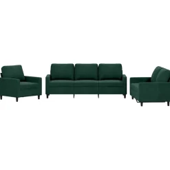3-delige Loungeset met kussens fluweel>vidaXL