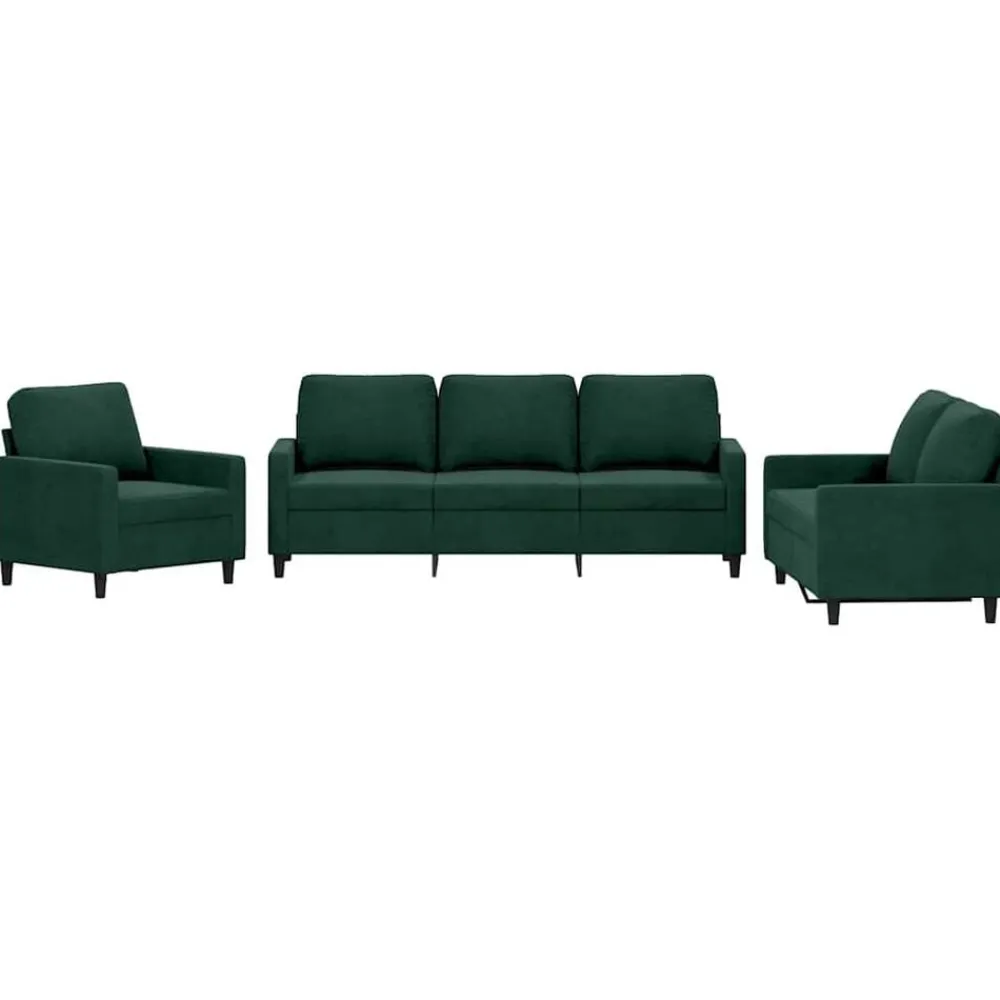 3-delige Loungeset met kussens fluweel>vidaXL