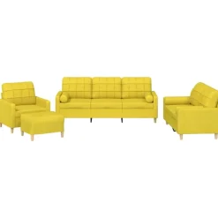 4-delige Loungeset met kussens stof>vidaXL