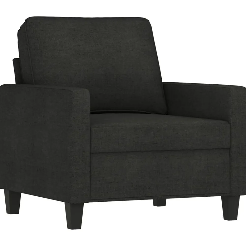 Banken*vidaXL 4-delige loungeset met kussens stof Zwart