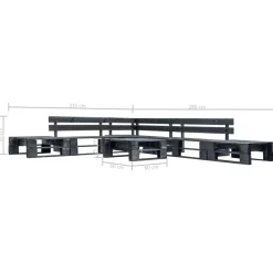 Tuinmeubelen*vidaXL 6-delige Loungeset pallet hout Zwart