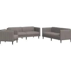 Banken*vidaXL 3-delige Loungeset stof Taupe
