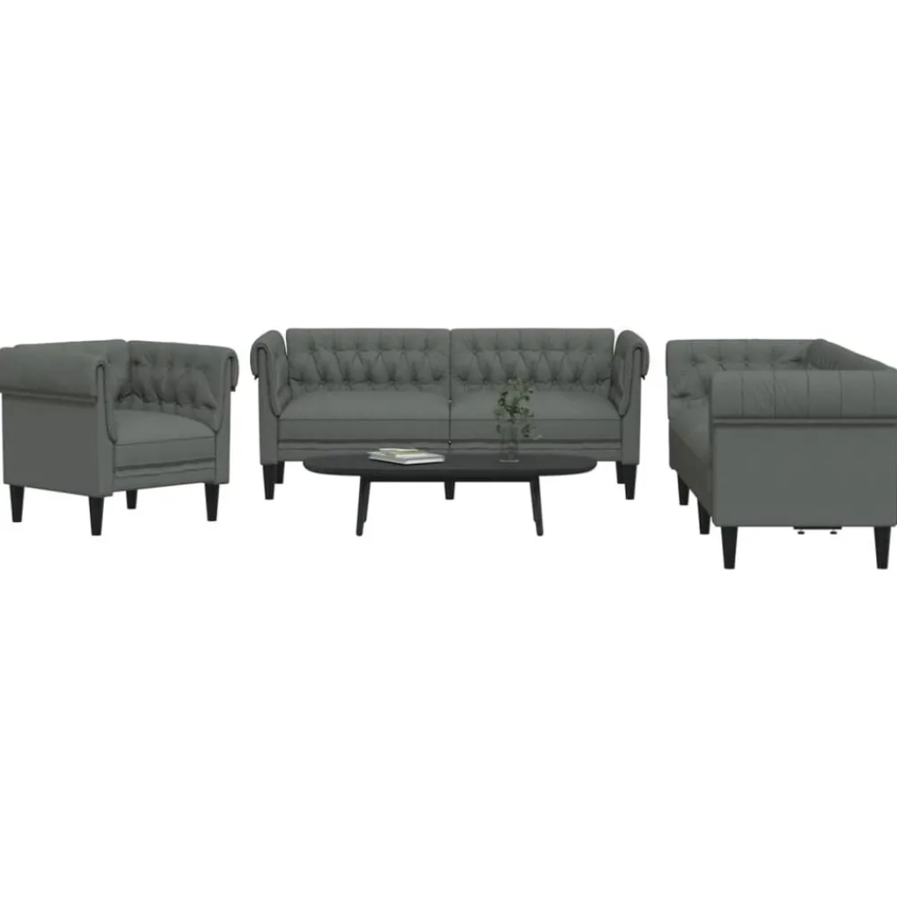 3-delige Loungeset stof>vidaXL Sale