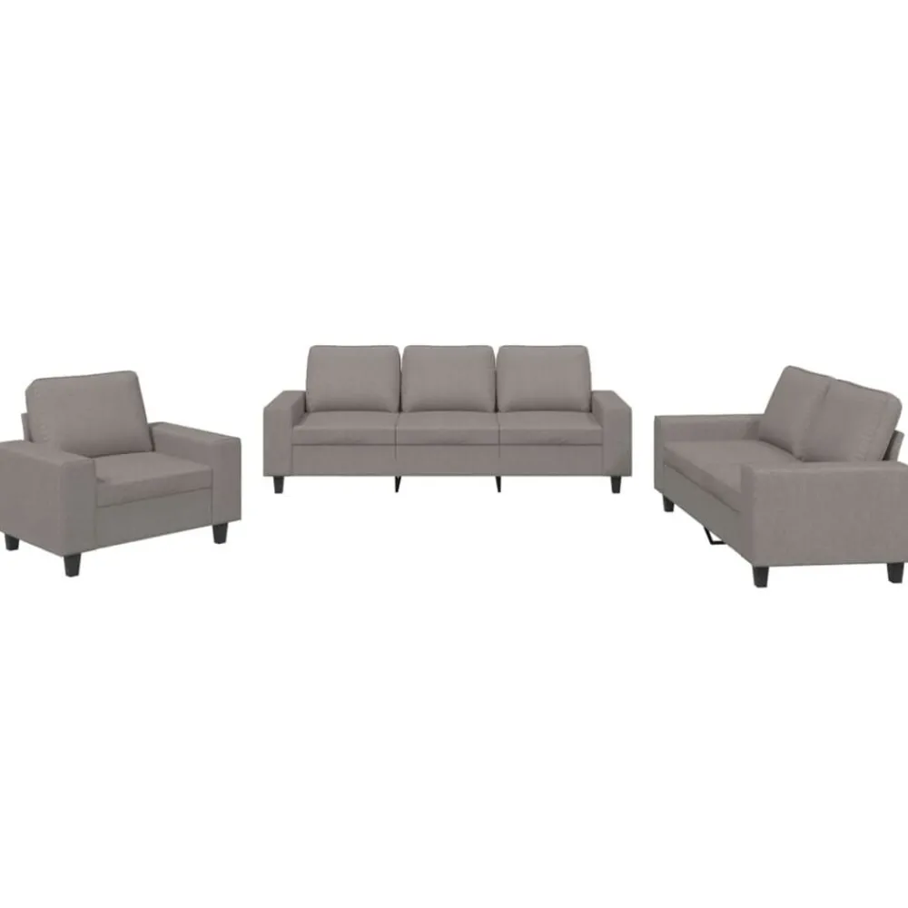 Banken*vidaXL 3-delige Loungeset stof Taupe