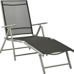 Tuinmeubelen*vidaXL 3-delige Loungeset textileen en aluminium kleurig Zilver