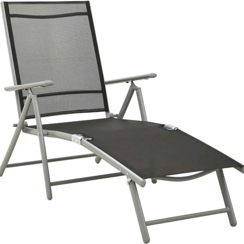 Tuinmeubelen*vidaXL 3-delige Loungeset textileen en aluminium kleurig Zilver