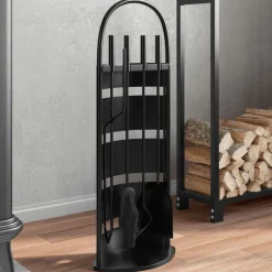 Houtkachel- & Haardaccessoires*vidaXL 5-delige openhaardgereedschapset 23x15x66 cm staal