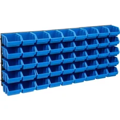 48-delige Opslagbakkenset met wandpanelen blauw en zwart>vidaXL New