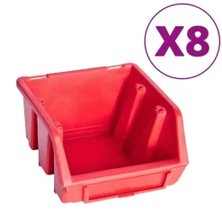 Bouwbeslag*vidaXL 39-delige Opslagbakkenset met wandpanelen rood en zwart