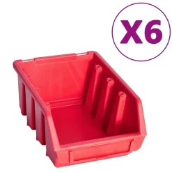 Bouwbeslag*vidaXL 39-delige Opslagbakkenset met wandpanelen rood en zwart