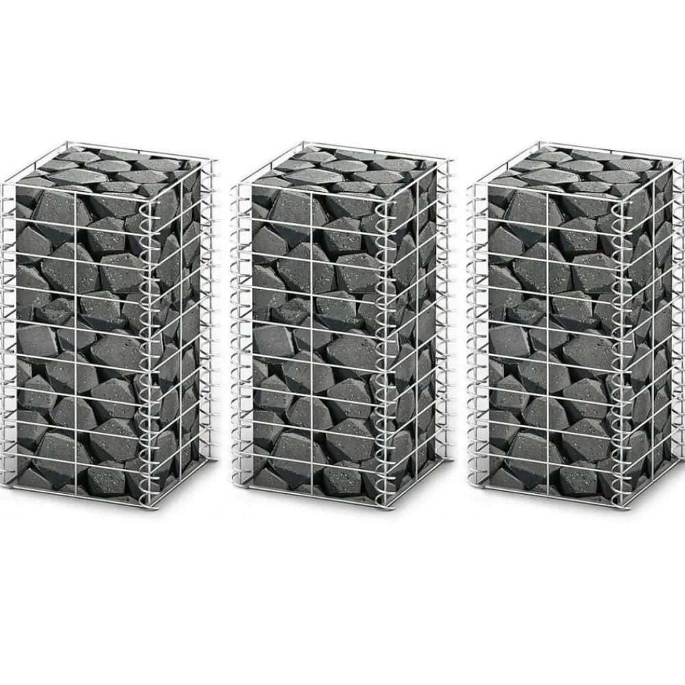 3-delige Schanskorfset 25x25x50 cm gegalvaniseerd draad>vidaXL Discount