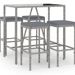 5-delige Tuinbarset met kussens poly rattan>vidaXL Clearance