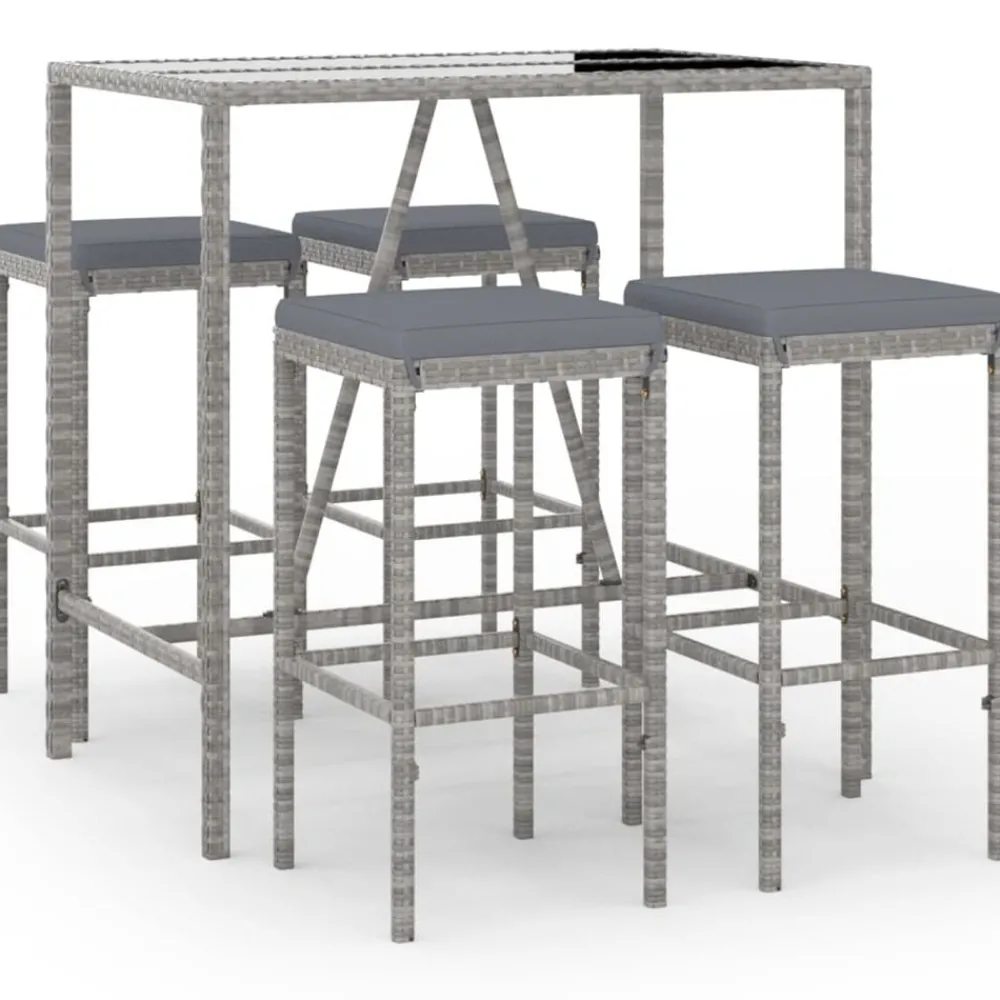 5-delige Tuinbarset met kussens poly rattan>vidaXL Clearance