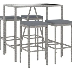 5-delige Tuinbarset met kussens poly rattan><noscript><img width=