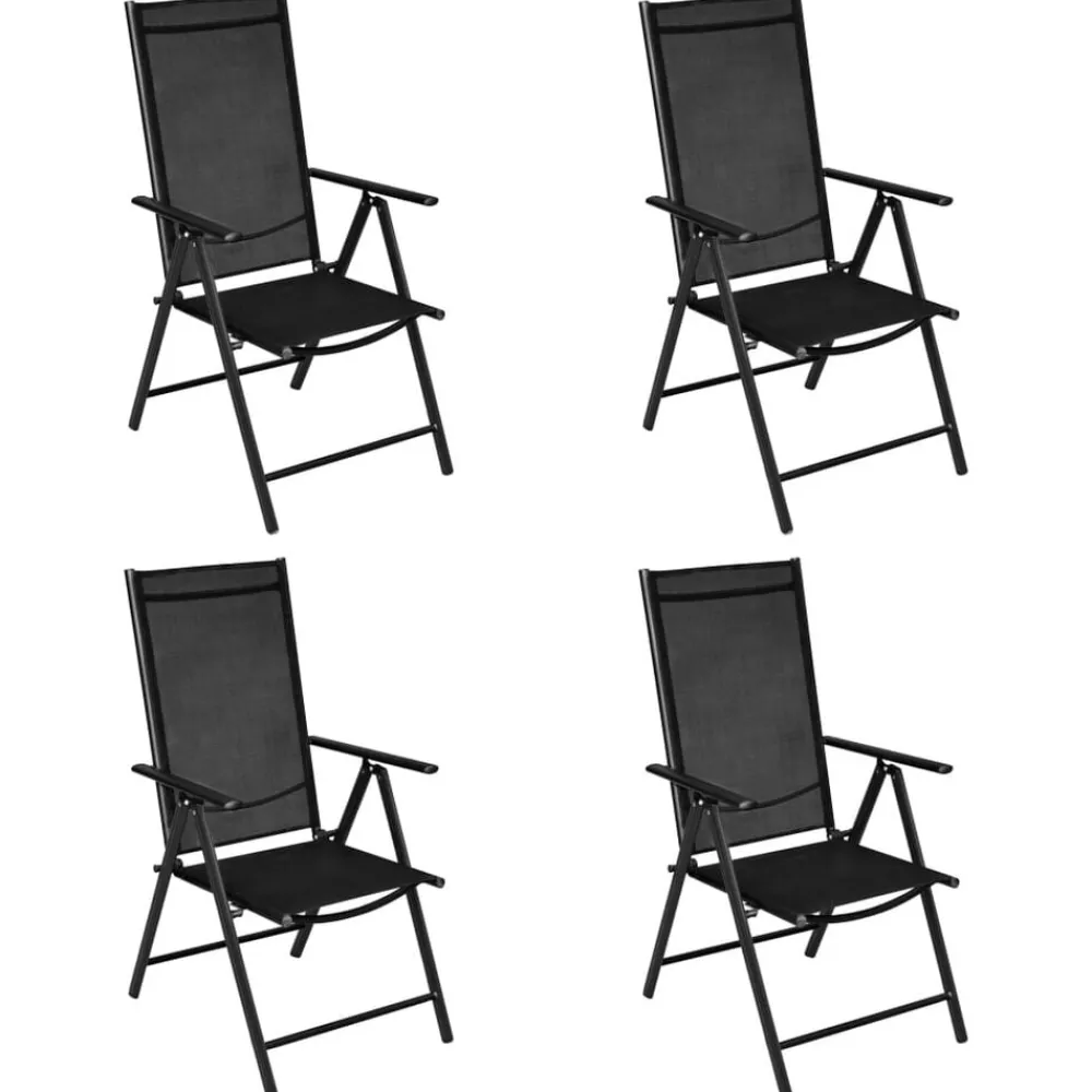 Tuinmeubelen*vidaXL 5-delige Tuinset aluminium Zwart