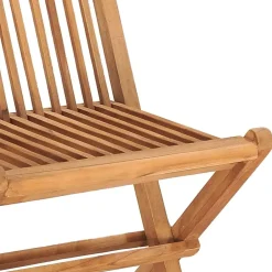 Tuinmeubelen*vidaXL 3-delige Tuinset inklapbaar met kussen massief teakhout Crème