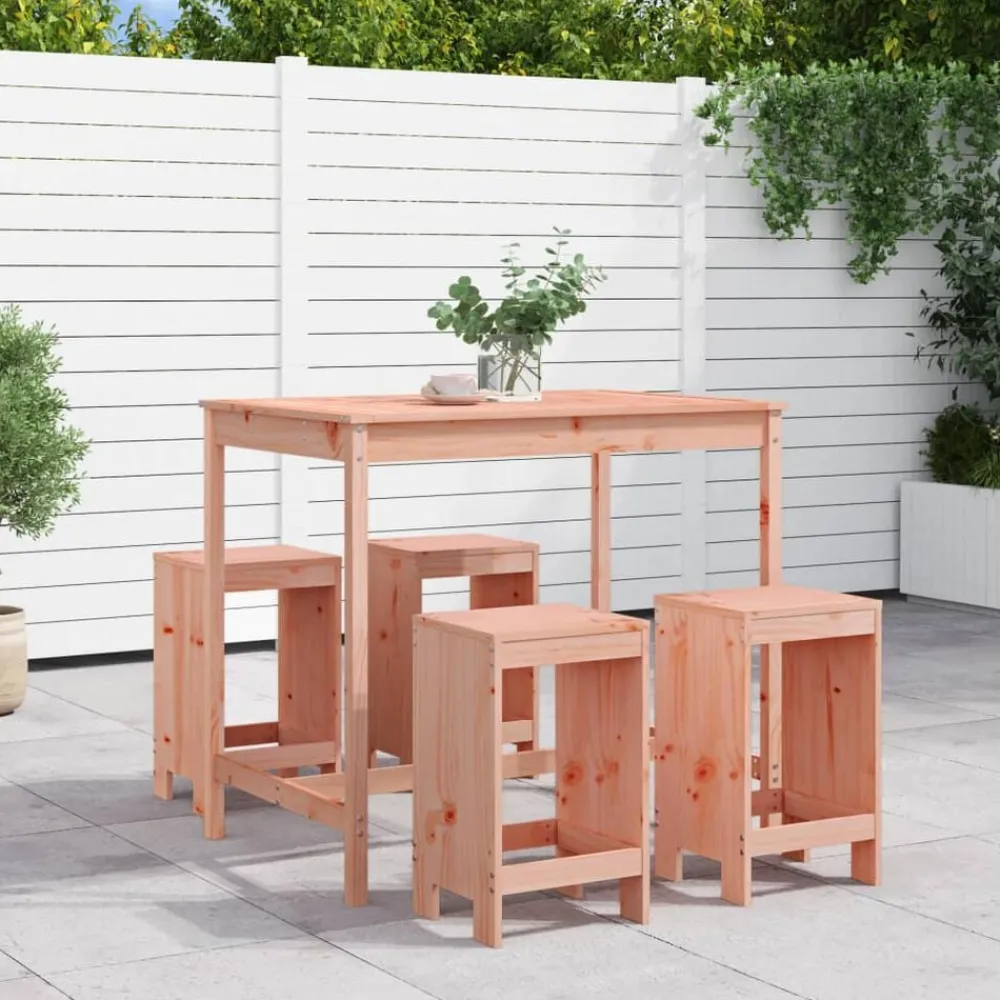 Tuinmeubelen*vidaXL 5-delige Tuinset massief douglashout Natuurlijk douglashout