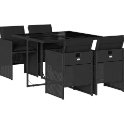 5-delige Tuinset met kussens poly rattan>vidaXL