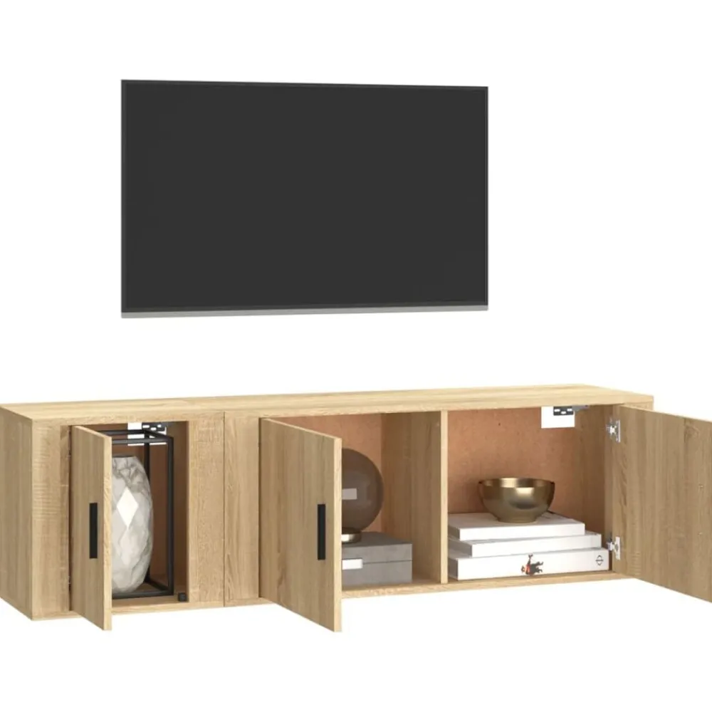 2-delige Tv-meubelset bewerkt hout kleurig>vidaXL Best