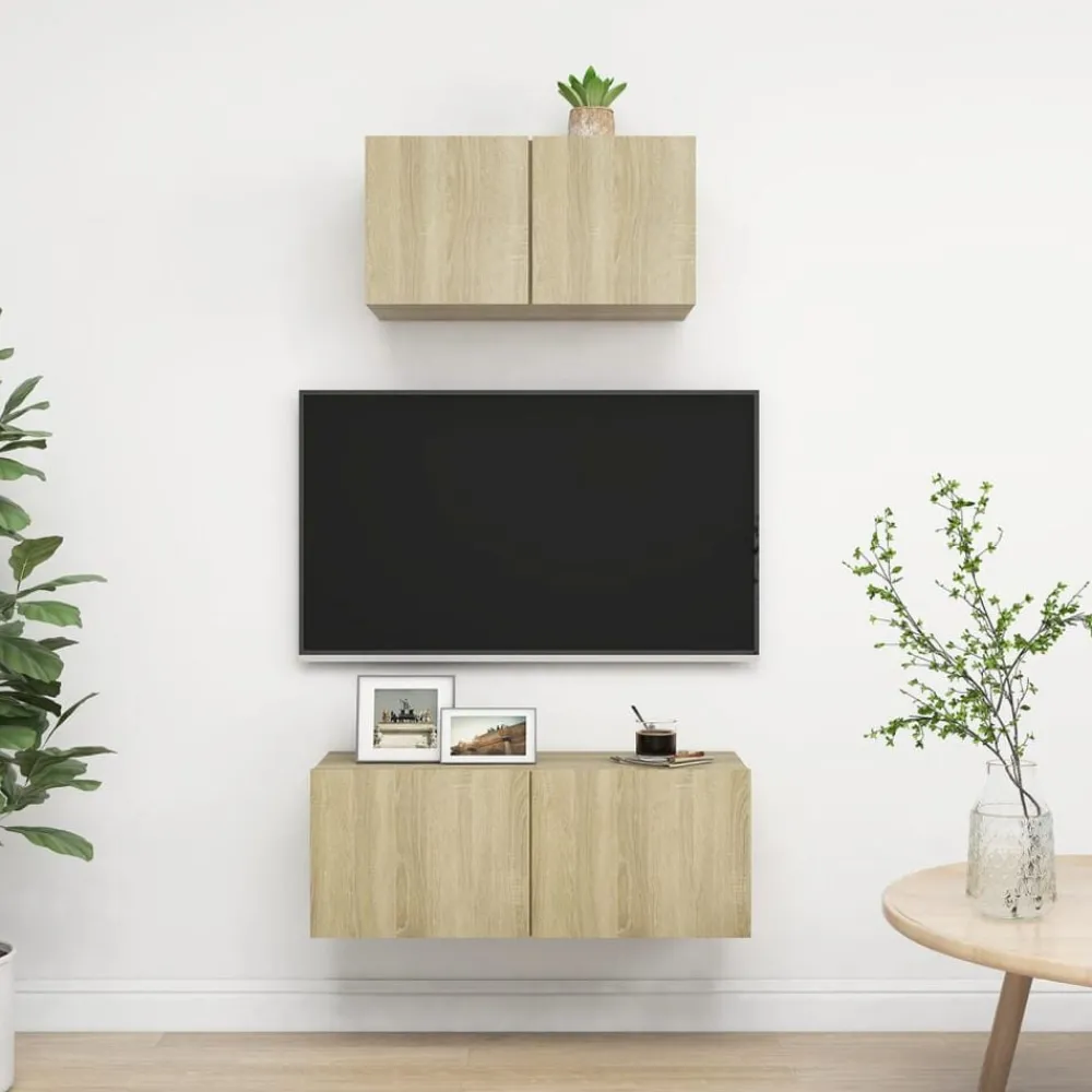 2-delige Tv-meubelset spaanplaat kleurig>vidaXL Online