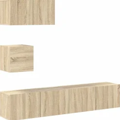 Tv-Meubels*vidaXL 4-delige Tv-meubelset bewerkt hout kleurig Sonoma eiken