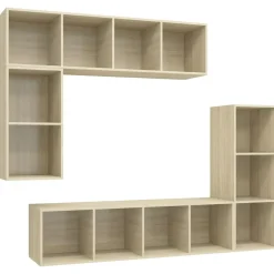 Tv-Meubels*vidaXL 4-delige Tv-meubelset bewerkt hout kleurig Sonoma eiken