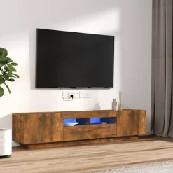 2-delige Tv-meubelset met LED bewerkt hout kleurig>vidaXL New