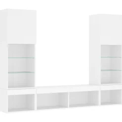 5-delige Tv-wandmeubelset met LED-verlichting bewerkt hout><noscript><img width=