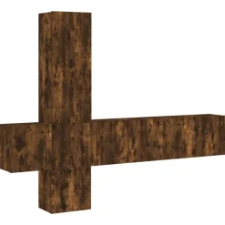 5-delige Tv-wandmeubelset bewerkt hout kleurig>vidaXL Best