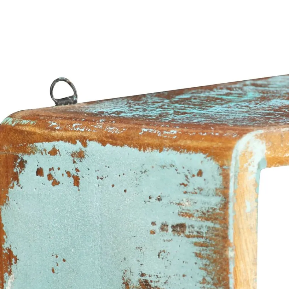 Boekenkasten & Wandplanken*vidaXL 3-delige Wandschappenset kubus massief gerecycled hout