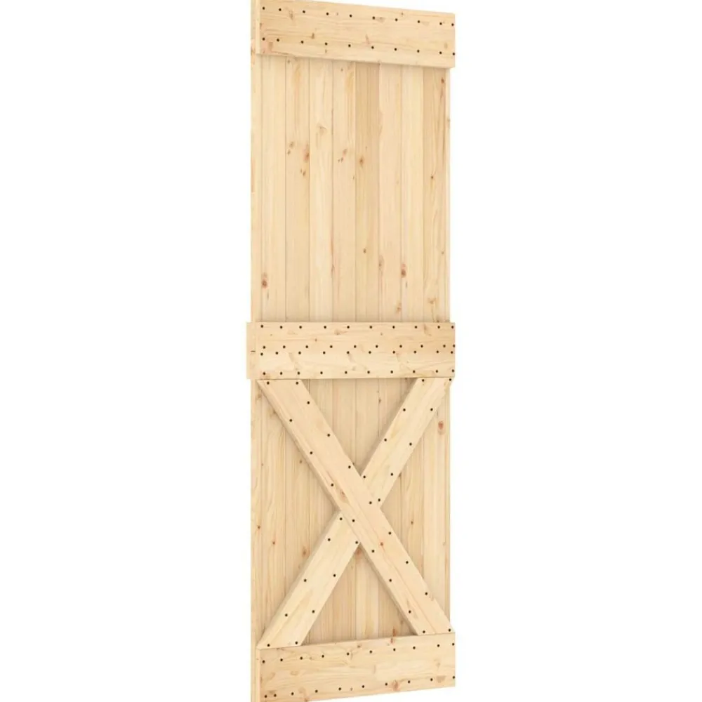 Bouwmaterialen*vidaXL Deur NARVIK 70 x 210 cm Massief Grenenhout Naturel
