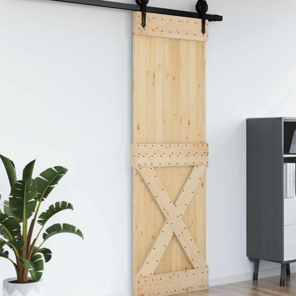 Bouwmaterialen*vidaXL Deur NARVIK 70 x 210 cm Massief Grenenhout Naturel