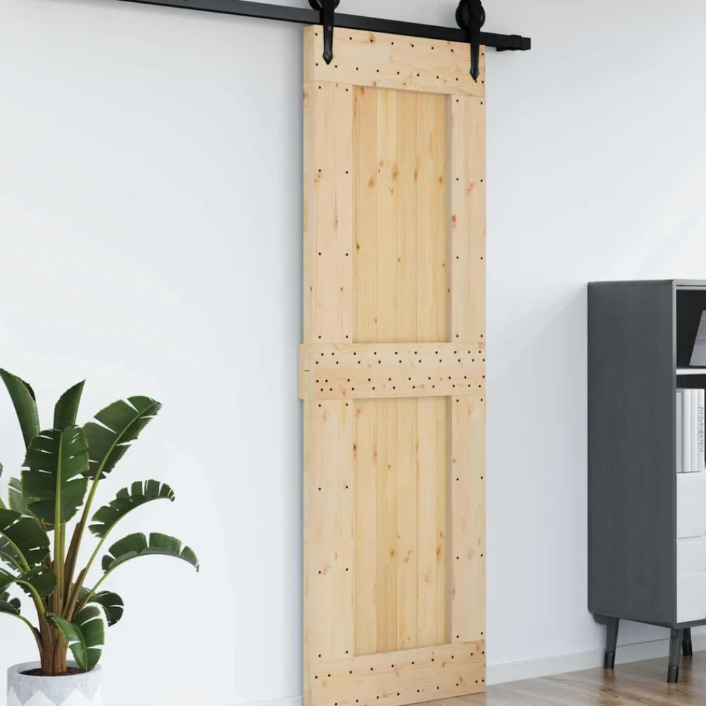 Bouwmaterialen*vidaXL Deur NARVIK 70 x 210 cm Massief Grenenhout Naturel