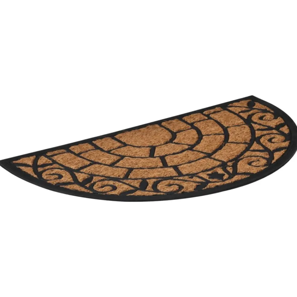 Woon- & Tuinaccessoires*vidaXL Deurmat halfrond 45x75 cm rubber en kokosvezel