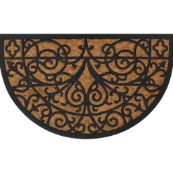 Woon- & Tuinaccessoires*vidaXL Deurmat halfrond 45x75 cm rubber en kokosvezel