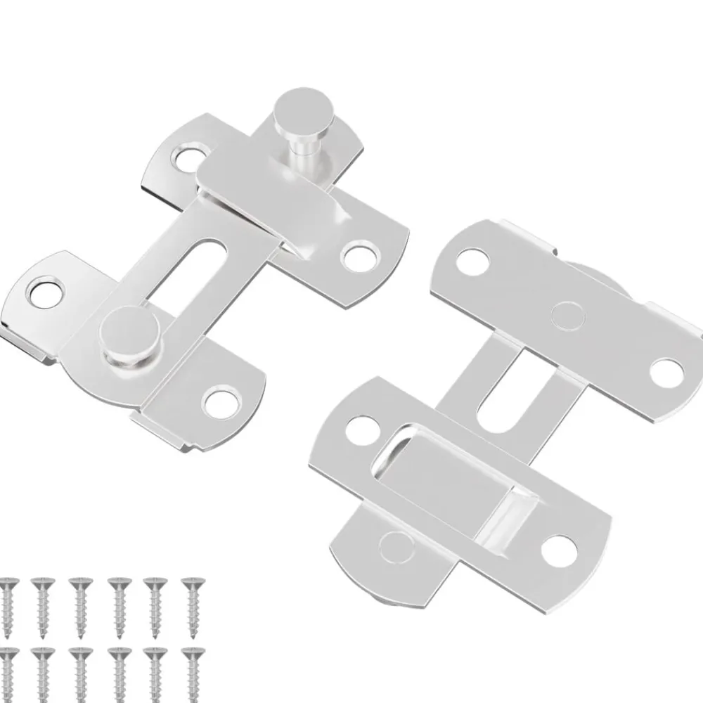 Bouwbeslag*vidaXL Deurslot 2 pcs Zilver 70 x 8 mm Staal