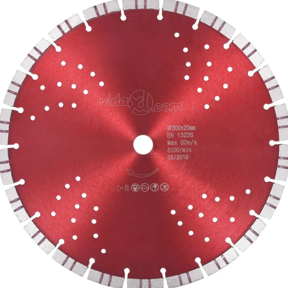 Gereedschapaccessoires*vidaXL Diamantzaagblad met turbo en gaten 300 mm staal