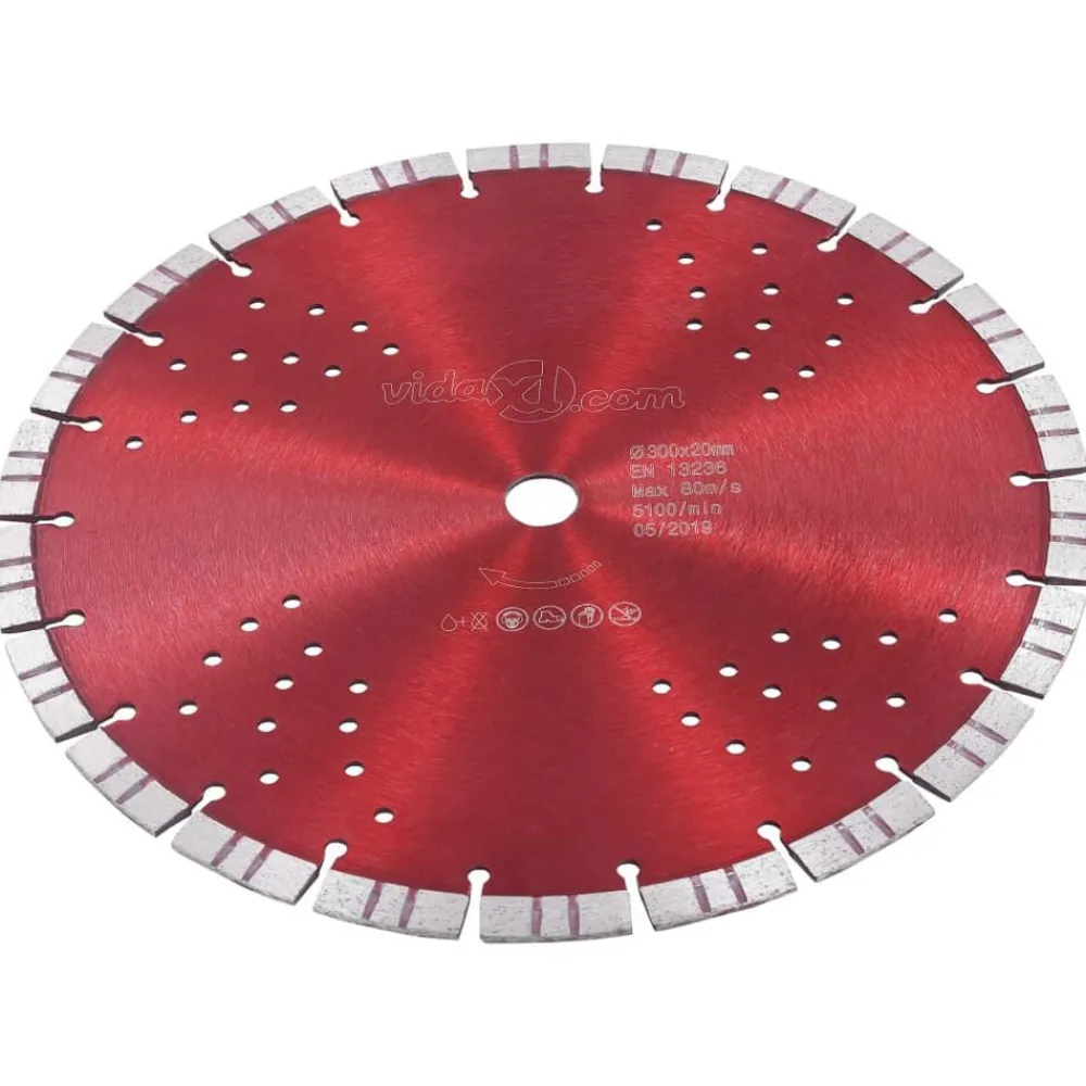 Gereedschapaccessoires*vidaXL Diamantzaagblad met turbo en gaten 300 mm staal