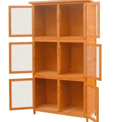 Huisdierbenodigdheden*vidaXL Dierenhok 6 kamers hout