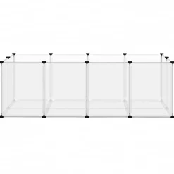 Huisdierbenodigdheden*vidaXL Dierenhok klein 144x74x46,5 cm polypropeen en staal transparant Doorzichtig