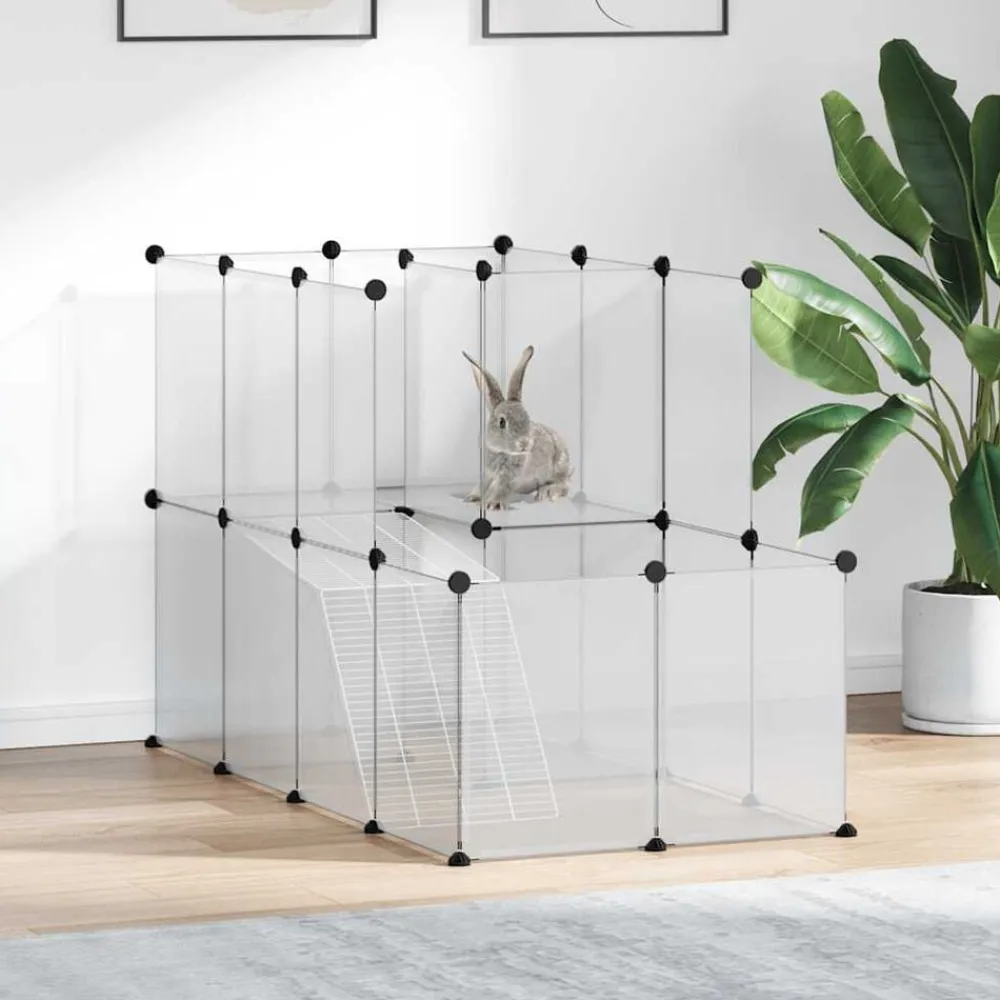 Dierenhok klein 142x74x93 cm polypropeen en staal transparant>vidaXL Hot