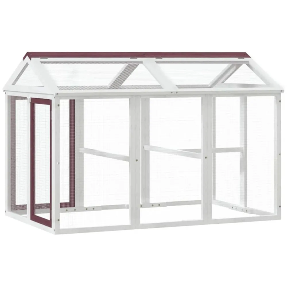 Huisdierbenodigdheden*vidaXL Dierenren 141x94x104 cm massief grenenhout kleurig Mokka
