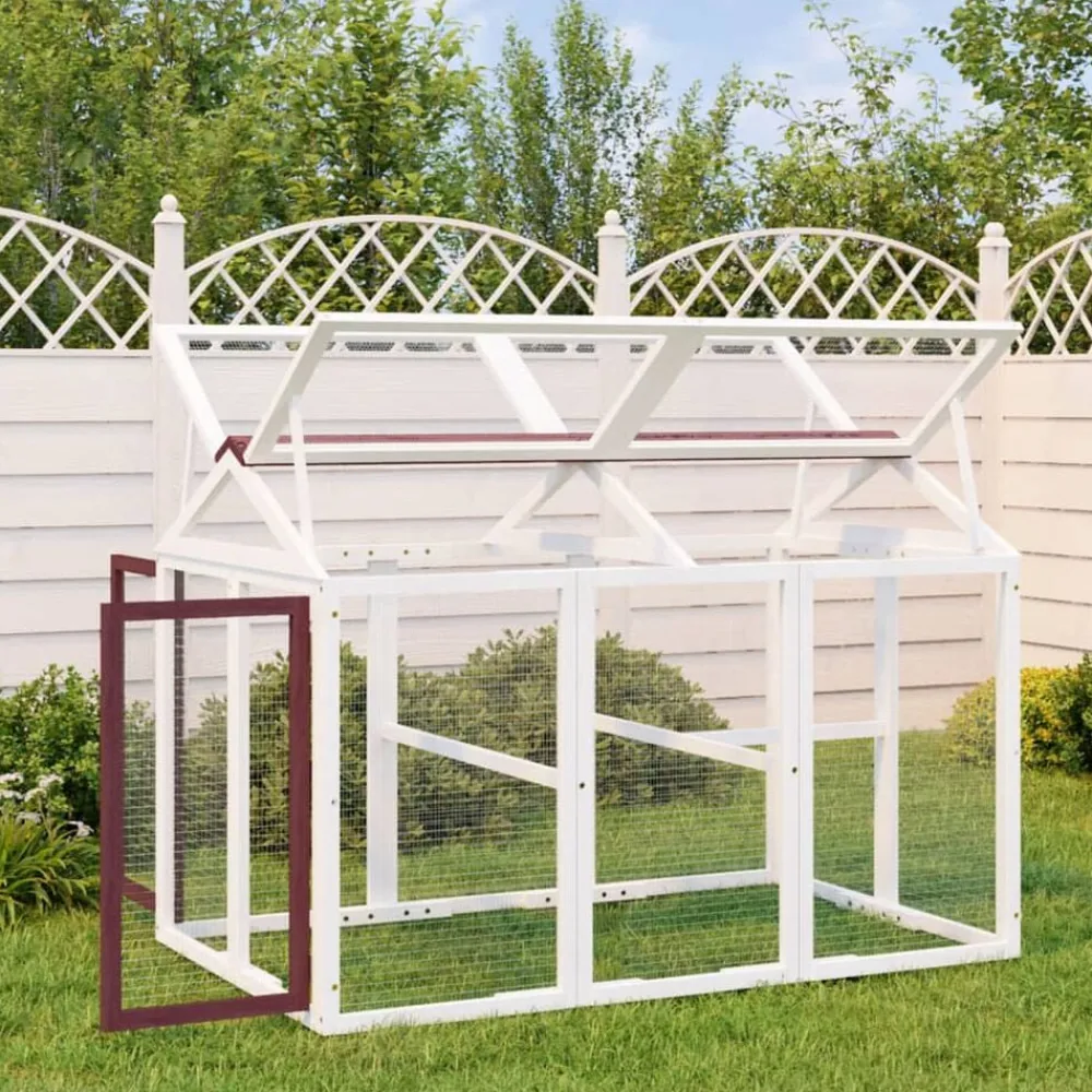 Huisdierbenodigdheden*vidaXL Dierenren 141x94x104 cm massief grenenhout kleurig Mokka