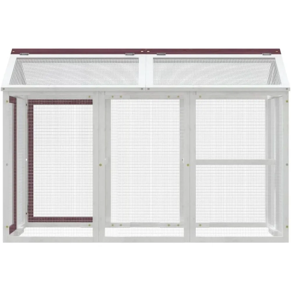 Huisdierbenodigdheden*vidaXL Dierenren 141x94x104 cm massief grenenhout kleurig Mokka