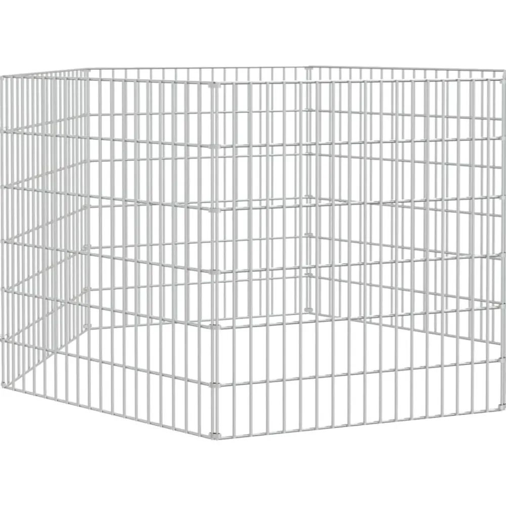 Dierenverblijf 6 panelen 54x60 cm gegalvaniseerd ijzer>vidaXL New