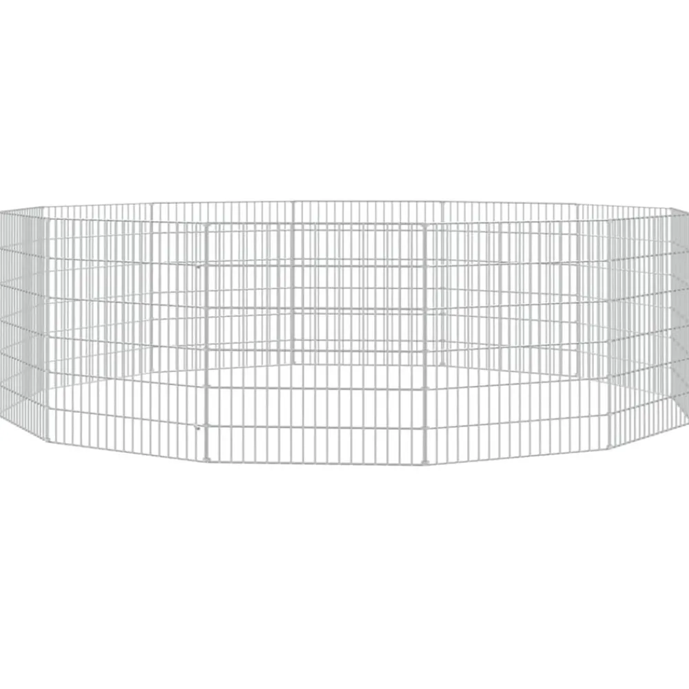 Dierenverblijf 12 panelen 54x60 cm gegalvaniseerd ijzer>vidaXL Clearance